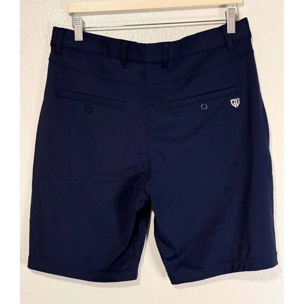 Graham Luxe Shorts Mens 34 Blue Golf Performance Nylon Stretch Athleisure